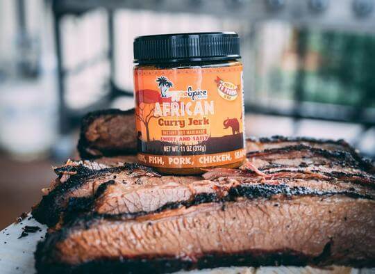 Brisket with African curry jerk marinate