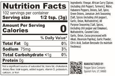 french indian curry jerk nutrition facts