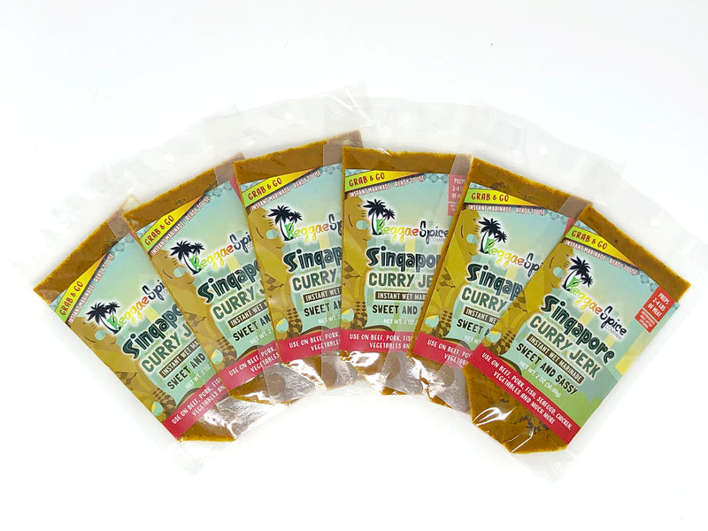 Singapore Curry Jerk Grab and Go Pouch - Pack of 6 - Reggaespice